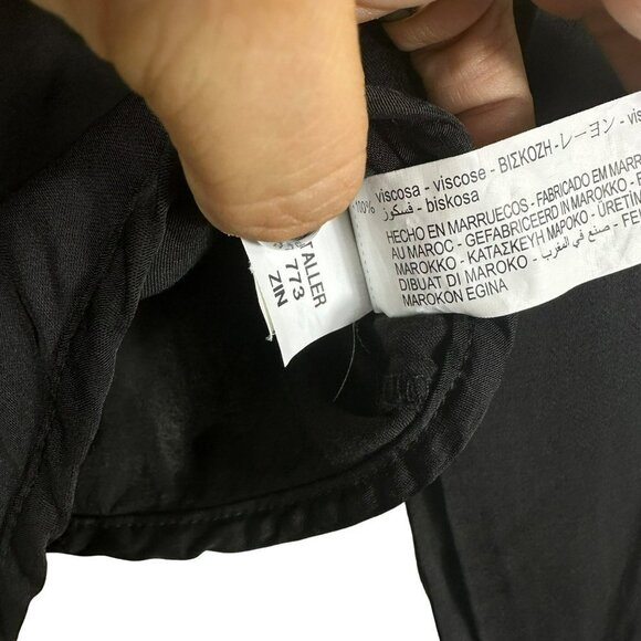 2/$30 Zara Black Satin Efect Crop Shirt Dressy Size Small - Picture 15 of 15
